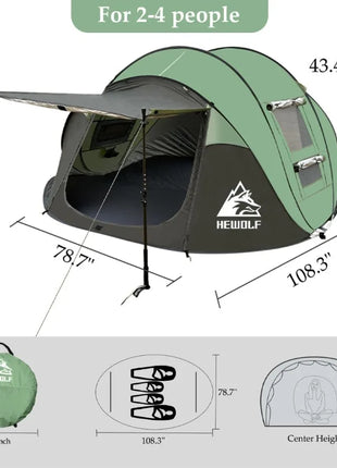 Instant Setup Camping Tent (2–4 Person)