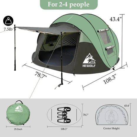 Instant Setup Camping Tent (2–4 Person)