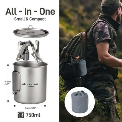 750ML Titanium Camping Pot Kit