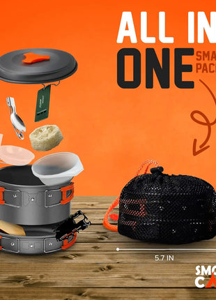 All-in-One Camping Cookware Set with Stove