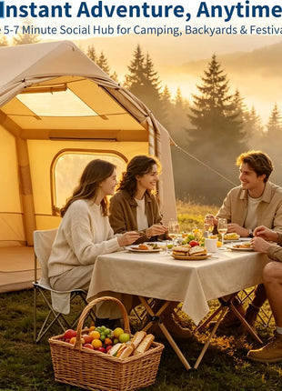 Premium Inflatable Camping Tent with Skylight, Stove Jack & Hand Pump