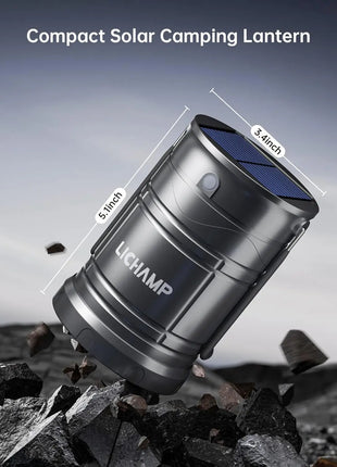 Solar Camping Lantern with USB Rechargeable LED