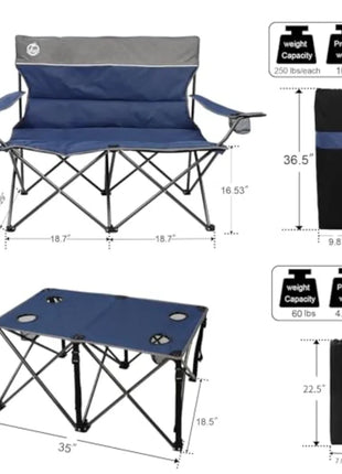 4-Person Folding Camping Chair Set