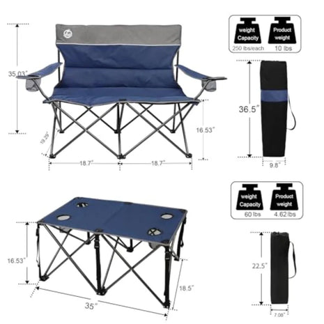 4-Person Folding Camping Chair Set