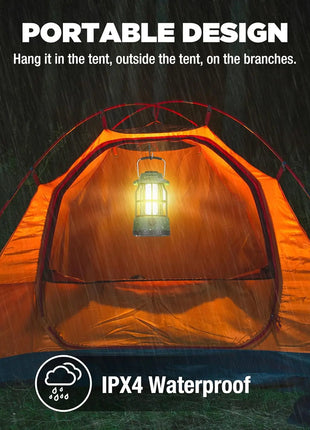 Vintage LED Camping Lantern – USB-C Rechargeable