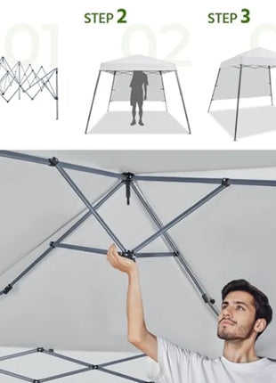 10x10 FT Slant Leg Pop Up Canopy Tent with Sidewall