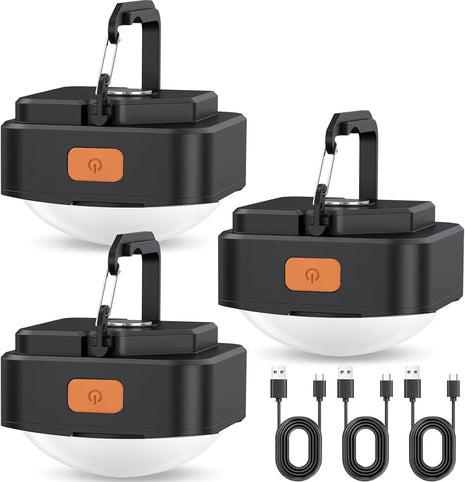 3-Pack Portable LED Camping Lantern Set – USB Rechargeable
