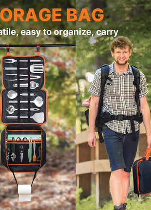 16PCS Camping Cooking Utensil Set with Carry Case