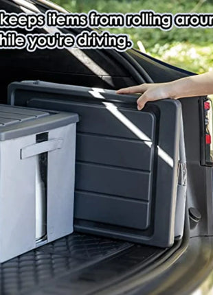 68L Foldable Camping Storage Box with Lid & Handles