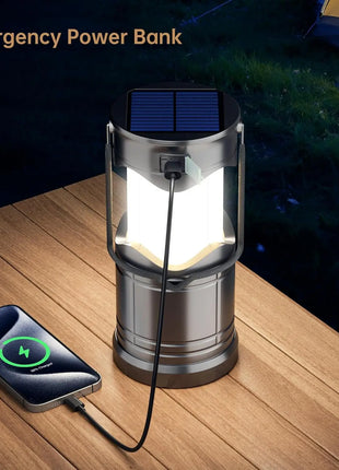 Solar Camping Lantern with USB Rechargeable LED