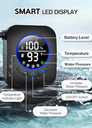 8000mAh Portable Camping Shower with LED Display