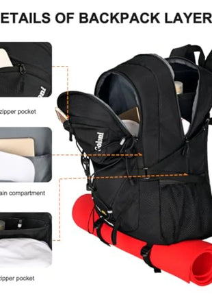 45L Waterproof Hiking Backpack with Rain Cover for Camping & Trekking