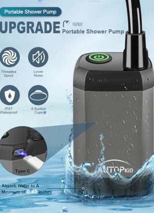 Portable Electric Camping Shower Pump with USB Cable