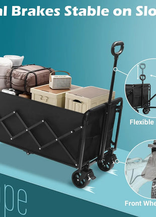 500 lbs Heavy Duty Foldable Wagon Cart with Wheels