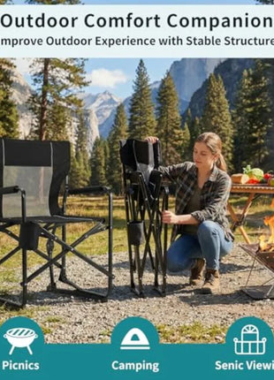 Portable Folding Rocking Camping Chair with Cup Holder