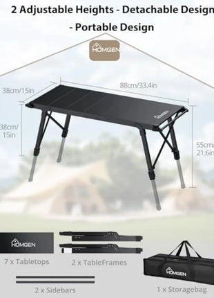 Portable Adjustable Folding Camping Table