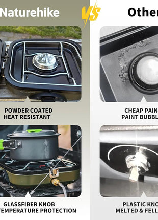 2 Burner Foldable Camping Stove with Griddle, 16000 BTU