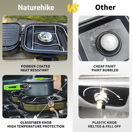 2 Burner Foldable Camping Stove with Griddle, 16000 BTU