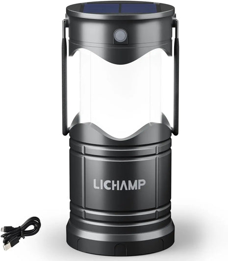 Solar Camping Lantern with USB Rechargeable LED