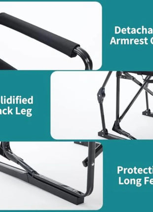 Portable Folding Rocking Camping Chair with Cup Holder