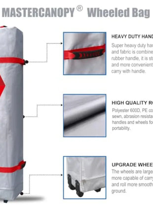10x10 Pop-Up Canopy Tent with Sandbags & Wheeled Carry Bag