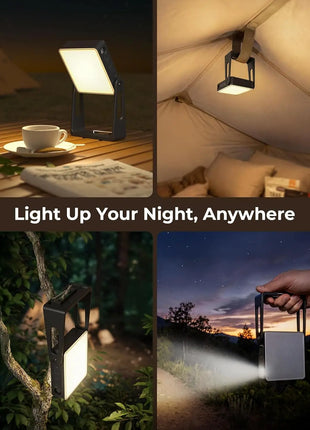 2-Pack LED Camping Lantern with 360° Stand & Flashlight