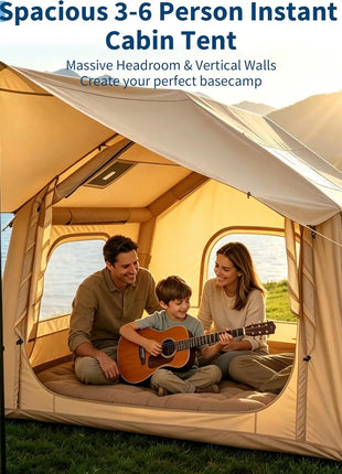 Premium 3-5 Person Inflatable Camping Tent with Skylight & Hand Pump