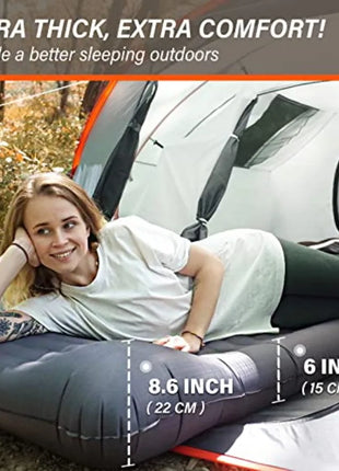 Ultralight Inflatable Sleeping Pad – Built-In Pump & Pillow
