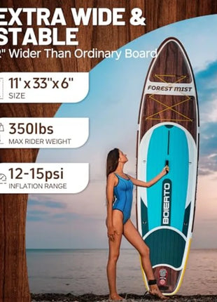 Forest Mist Pro Inflatable SUP Board Kit – Premium Stability & Performance