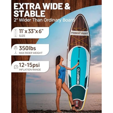 Forest Mist Pro Inflatable SUP Board Kit – Premium Stability & Performance