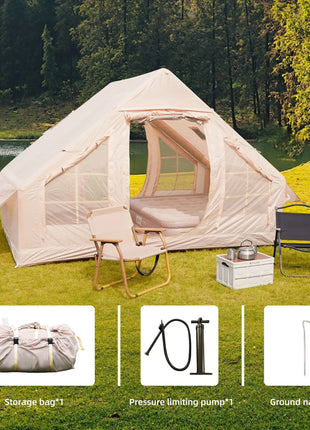 Premium 4 Season Inflatable Camping Tent with Pump