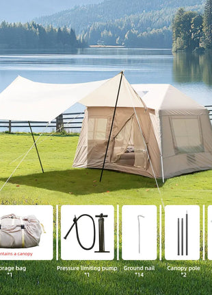 Premium Inflatable Glamping Tent with Awning & Pump