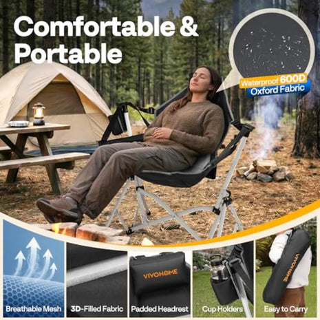 Portable Hammock Camping Chair with Adjustable Pillow