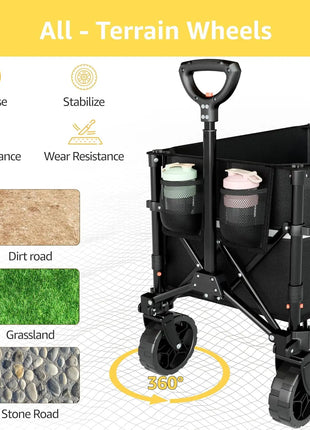 120L Heavy Duty Foldable Camping Wagon Cart