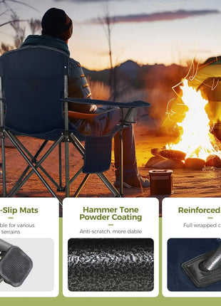 Heavy Duty Oversized Camping Chair 450LB Capacity