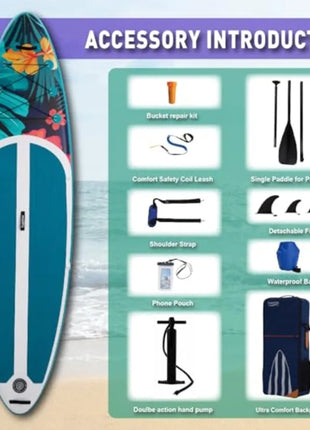 Ultra-Light Inflatable Stand Up Paddle Board with EVA Deck & Accessories