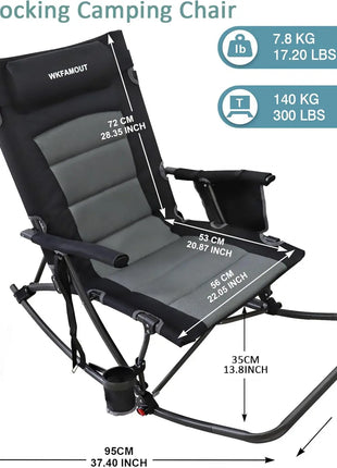 Oversized Rocking Camping Chair with Footrest