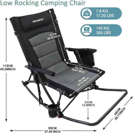 Oversized Rocking Camping Chair with Footrest