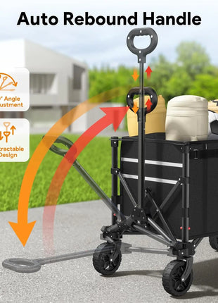 220 lbs Collapsible Wagon Cart with Wheels – Foldable & Portable