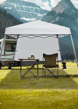 10x10 FT Slant Leg Pop Up Canopy Tent with Sidewall