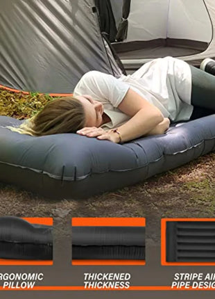 Ultralight Inflatable Sleeping Pad – Built-In Pump & Pillow