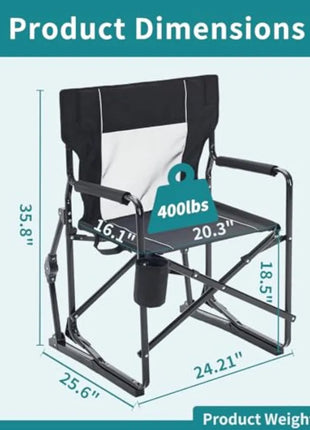 Portable Folding Rocking Camping Chair with Cup Holder