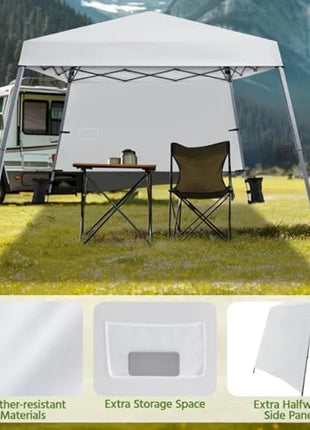 10x10 FT Slant Leg Pop Up Canopy Tent with Sidewall
