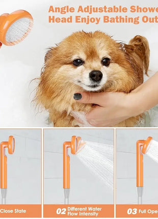 Portable Camping Shower with Collapsible Bucket & LED Light
