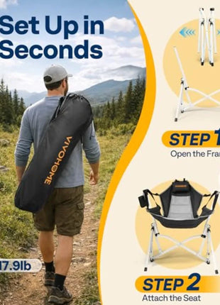 Portable Hammock Camping Chair with Adjustable Pillow