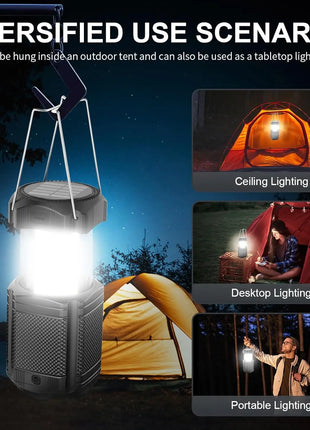 Solar Hand Crank Camping Lantern – 5000mAh USB Charger