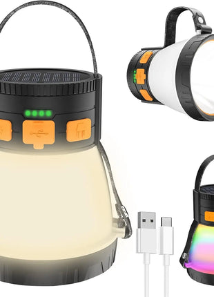 1500 Lumen Solar Camping Lantern – 8 Modes & Power Bank