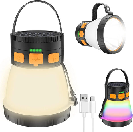 1500 Lumen Solar Camping Lantern – 8 Modes & Power Bank