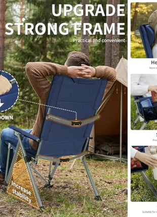 Adjustable Heavy Duty Folding Camping Chair 400 Lbs