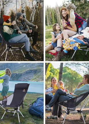 Ultralight Folding Camping Chair Set of 2 black
